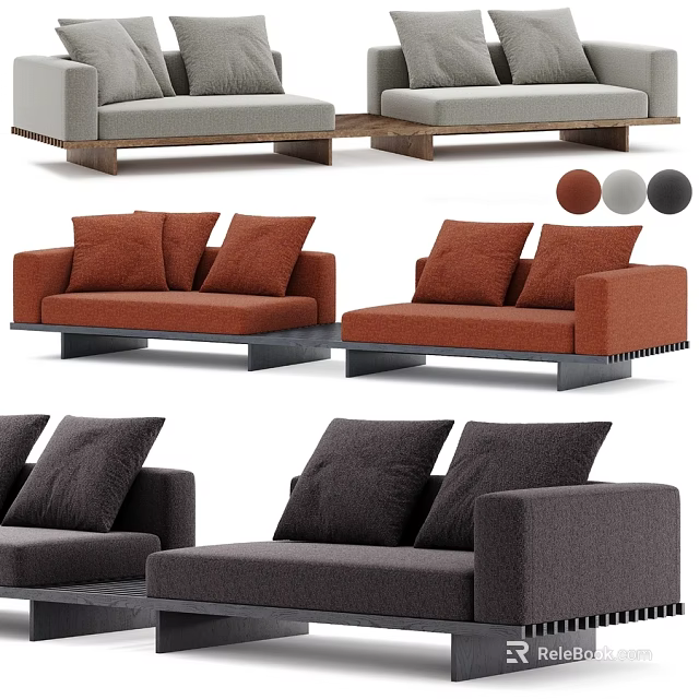 Modern Two Seater Sofa Design With Various Color Options And Comfortable Cushions 3d model 