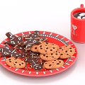 Biscuit Coffee Tableware Food Cup Saucer Dining Table Ornaments 3d model