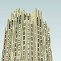 Tall Modern Skyscraper Architectural Design With Decorative Facade And Windows Exterior 3d model