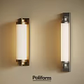 Poliform Modern Wall Sconces With Gold Black Frames And White Lampshades 3d model