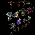 Diverse Fantasy Game And Movie Characters With Mythical Designs And Weapons