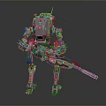 Game Movie Character Detailed Futuristic Mechanical Robot Equipped With Armor And Weapon