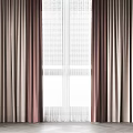 Elegant Modern Curtains With Sheer Panels For Home Window Interior Design 3d model