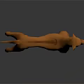 Brown Dog with White Chest Marking Standing on Dark Background in 3D Render