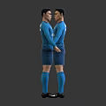 Football Player Model Front And Back View Blue Jersey With Ronaldo 7 Emirates Logo