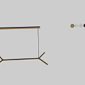 Modern Brass Linear Pendant Light With Intersecting Metal Bars And Minimalist Design 3d model