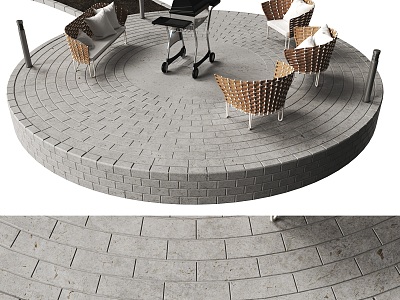 Outdoor lounge chair grill 3d model