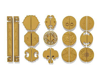 Chinese New Chinese Cabinet Door Handle Building Door Handle 3d model
