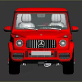 Red Shiny SUV With Black Alloy Wheels Front Grille And Reflective Roof Design