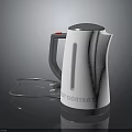 Modern White Electric Kettle with Silver Handle and Lid for Daily Home Use