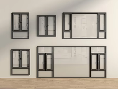 Modern windows casement windows floor-to-ceiling windows doors and windows balcony windows glass windows 3d model