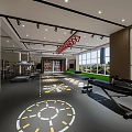 Modern Fitness Gym Interior With Bright Lighting Various Workout Equipment And Patterned Flooring