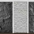 Three Panel Stone Texture Background Wall With Black White Gray And Lighting 3d model