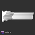 White Decorative Architectural Component With Ornate Molding And Smooth Curved Details