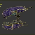 Futuristic Blue Weapon With Metallic Design Advanced Structure And Glowing Details