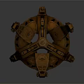 Multi Legged Brown Mechanical Creature With Robotic Structure And Glowing Lights 3d model