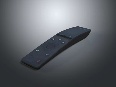 Modern Electronic Remote Control With Sleek Black Design And Function Buttons 3d model