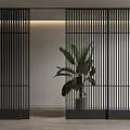 Modern sliding door grille sliding door sliding door screen partition 3d model