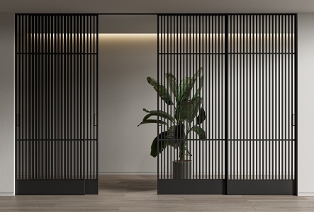 Modern sliding door grille sliding door sliding door screen partition 3d model