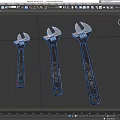 Adjustable Wrench Spanner Universal Wrench Hardware Tools Low Face Number Low Mold Simple Mold Game Sub-era Film and Television Super Realistic 3d model