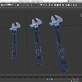 Adjustable Wrench Spanner Spanner Universal Wrench Hardware Tools Low Face Number Low Mold Simple Mold Game Sub-era Film and Television Super Realistic 3d model