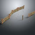 Natural Woven Garden Fence With Branches And Green Plants For Outdoor Decoration