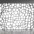 Modern Black And White Geometric Hollow Design Background Wall With Decorative Elements