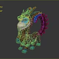 Game Movie Character Mythical Creature With Vibrant Colors Large Ears And Flame Like Tail