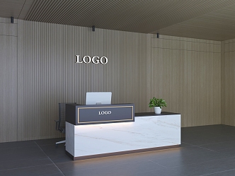 Modern reception desk 3d model