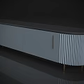 Modern White TV Stand With Gold Handles Pleated Side Design And Gold Legs
