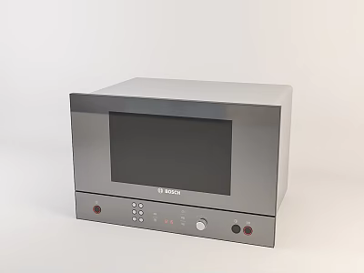 BOSCH Silver Microwave Oven Kitchen Appliance With Control Panel And Display Screen 3d model