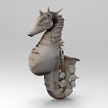 Artistic Seahorse Shaped Decorative Ornament Set With Saxophone Elements For Home Decor