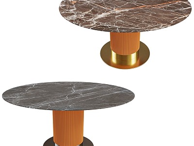 Marble round dining table 3d model