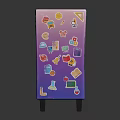 Purple Gradient Vending Machine With Colorful Decorative Stickers And Stylish Design