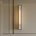 Modern Wall Lamp With Sleek Black Frame Gold Accent And Soft Interior Lighting 3d model
