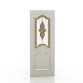 European-style solid wood door 3d model