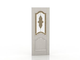 European-style solid wood door 3d model