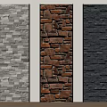 Gray Brown Black Rustic Stone Brick Wall Panels for Interior Design
