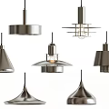 Modern Silver Chandeliers With Various Shapes And Unique Design Styles 3d model
