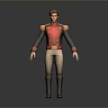 Man In Red Jacket With Gold Decorations Beige Pants And Black Boots