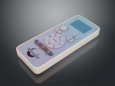 White Computer Remote Control with Display Screen and Function Buttons for PC Use 3d model