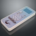 White Computer Remote Control with Display Screen and Function Buttons for PC Use 3d model