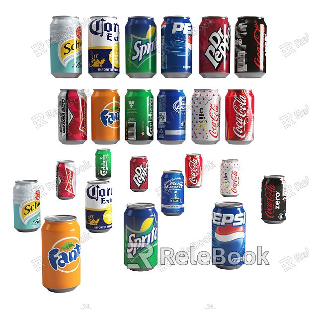 Modern Cans Canned Soda Drinks model