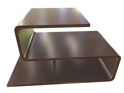 Modern Minimalist Wooden Shelving Unit With Three Tiers For Home Storage 3d model
