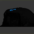 Black Ergonomic Gaming Mouse With Blue G Logo And RGB Lighting