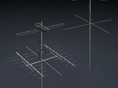 High Performance Commercial Antenna Equipment with Metal Structure and Directional Elements for Signal Transmission 3d model