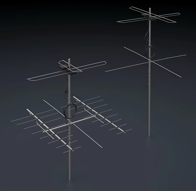 modern antenna roof signal antenna 3d model