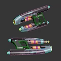 Futuristic Sci Fi Weapon Design With Black White Yellow Accents And Glowing Parts