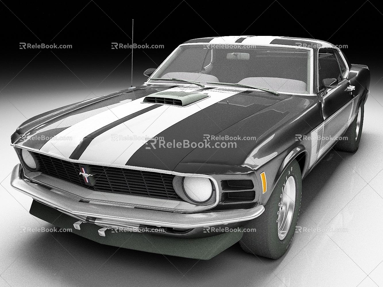 Ford Mustang Car Vintage Car 1970 Classic Car 3d model