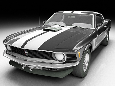 Ford Mustang Car Vintage Car 1970 Classic Car 3d model